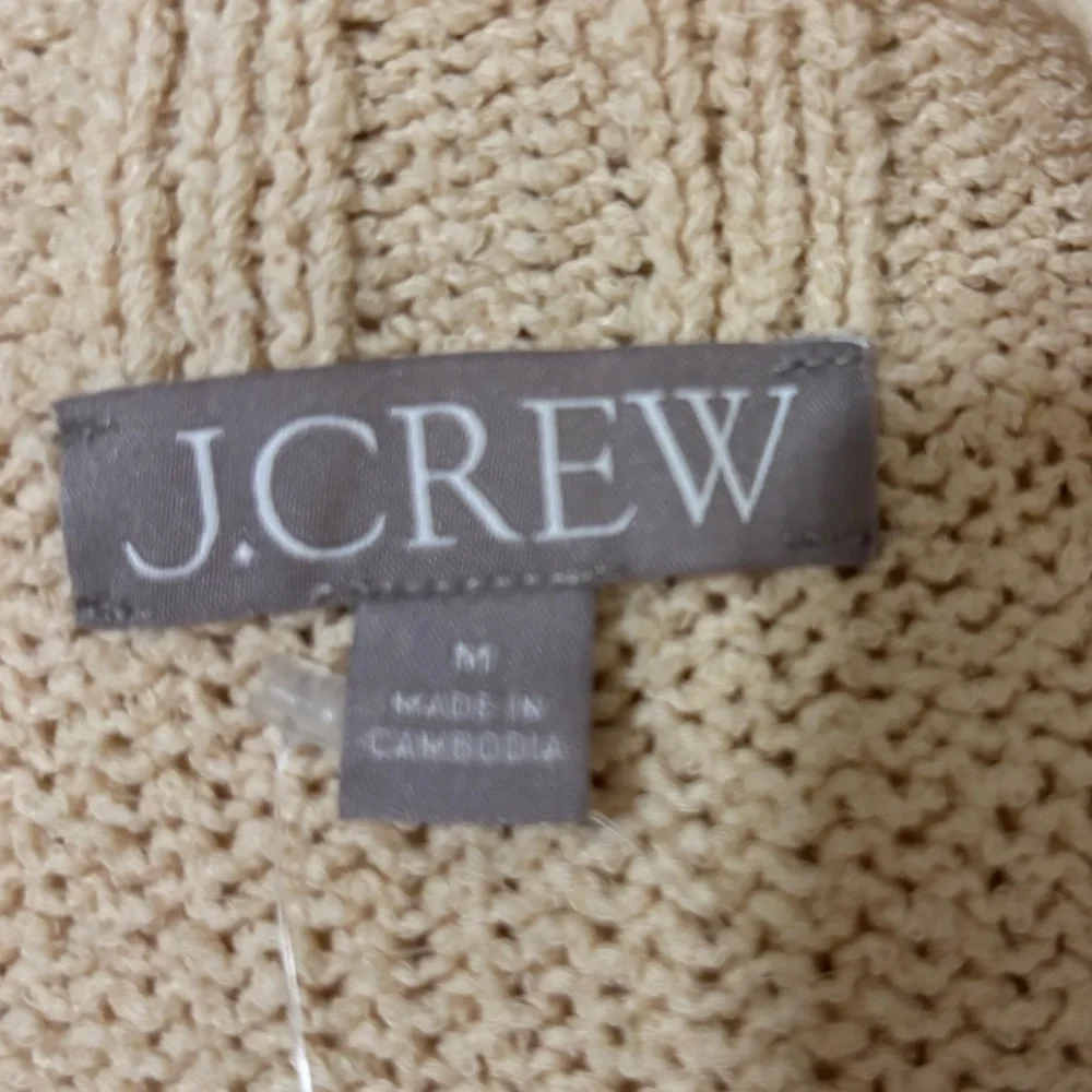 J. Crew Wide Rib Crewneck Sweater in Ivory Size Medium. NWT